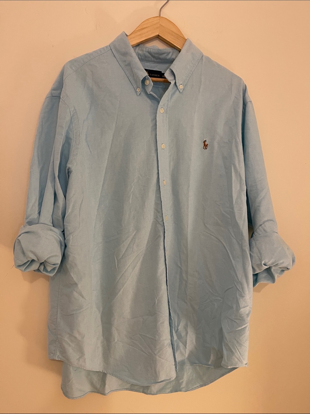 Ralph Lauren Light Blue Button-Down Oxford Shirt with Pony Logo XXL